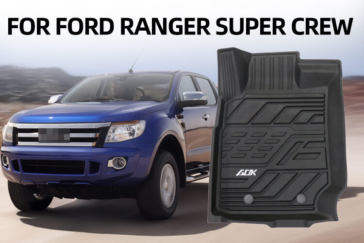 TPE CAR FLOOR MAT FOR FORD RANGER SUPER CREW 2019+ (1)