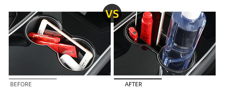 DOUBLE WATER CUP CARD SLOT FOR TESLA MODEL 3 2019+ (3)