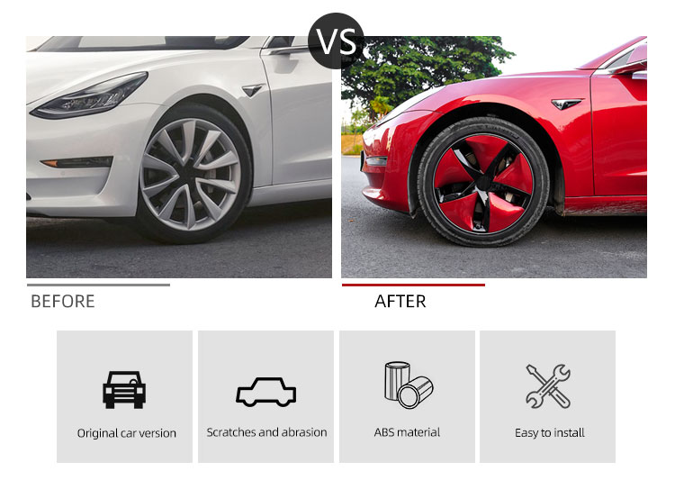 PLASTIC WHEEL COVERS FOR 17-19 YEARS TESLA MODEL 3 (4)