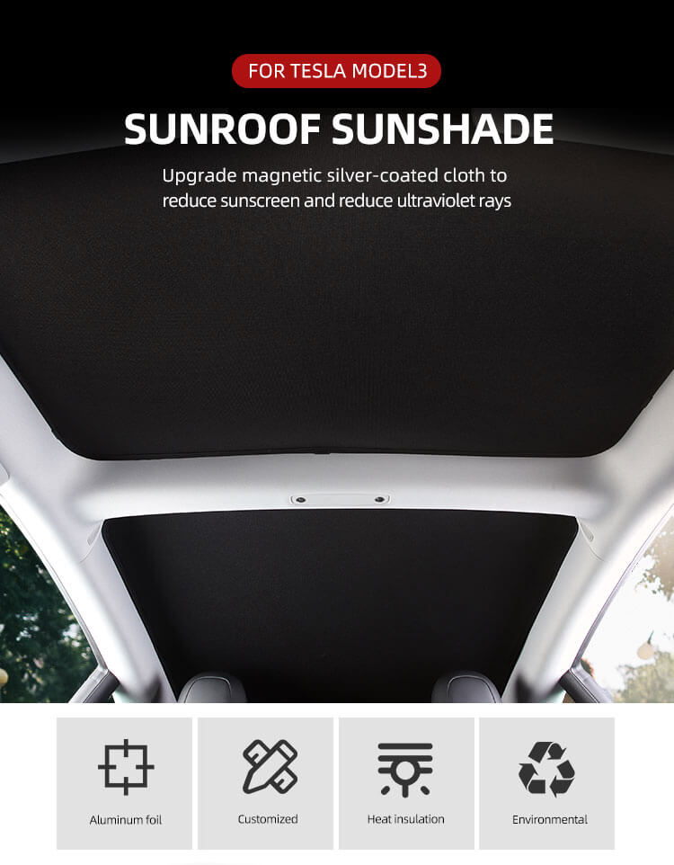 Sunroof Sunshade For Tesla Model 3 (1)