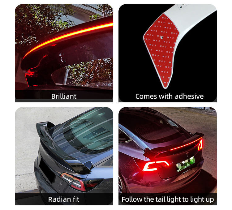 Spoiler With Light For Tesla Model 3 (7)