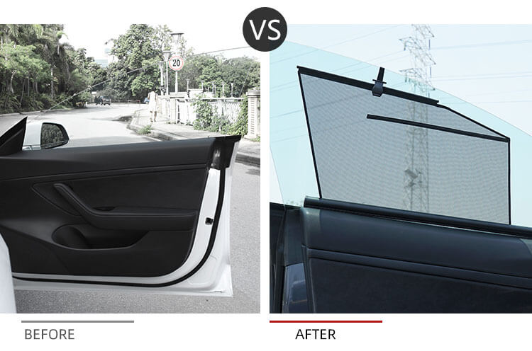 Retractable Car Window Shade Mesh For Tesla Model 3 (5)