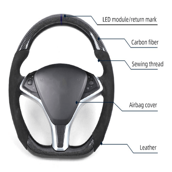 Carbon Fiber Steering Wheel For Telsa model 3 (9)-600