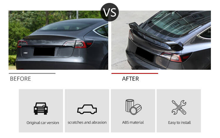 Spoiler With Light For Tesla Model 3 (5)