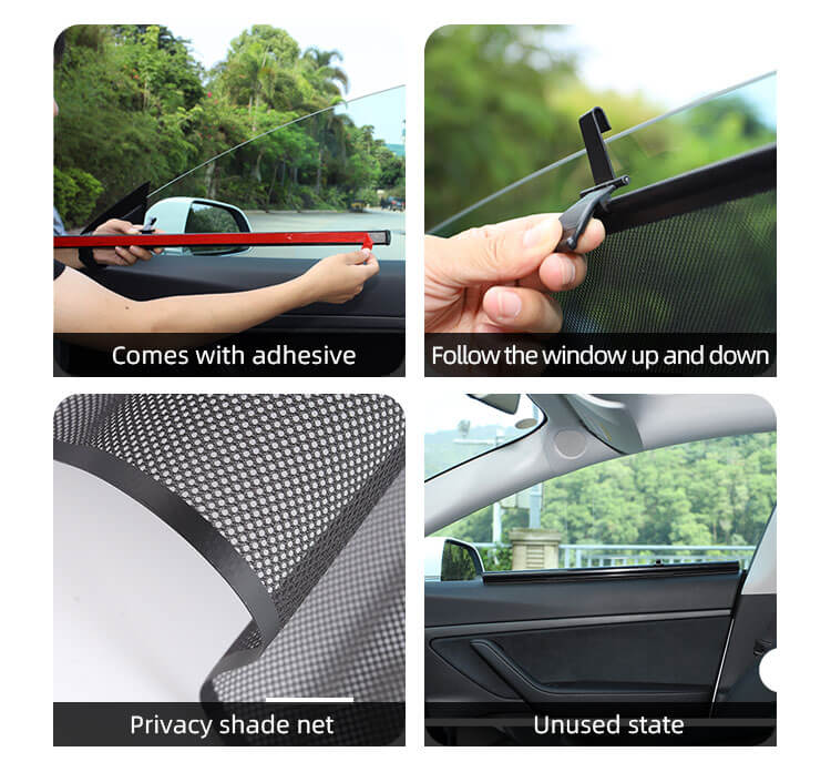 Retractable Car Window Shade Mesh For Tesla Model 3 (7)