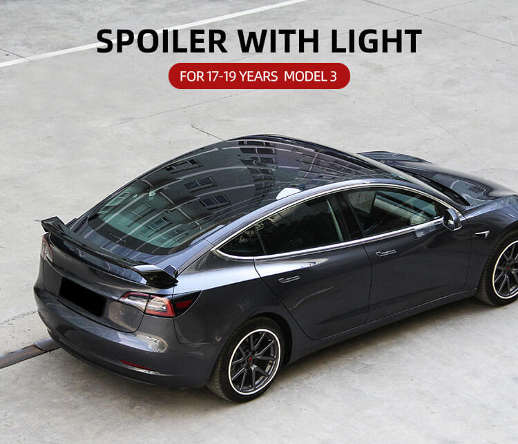 Spoiler With Light For Tesla Model 3 (1)